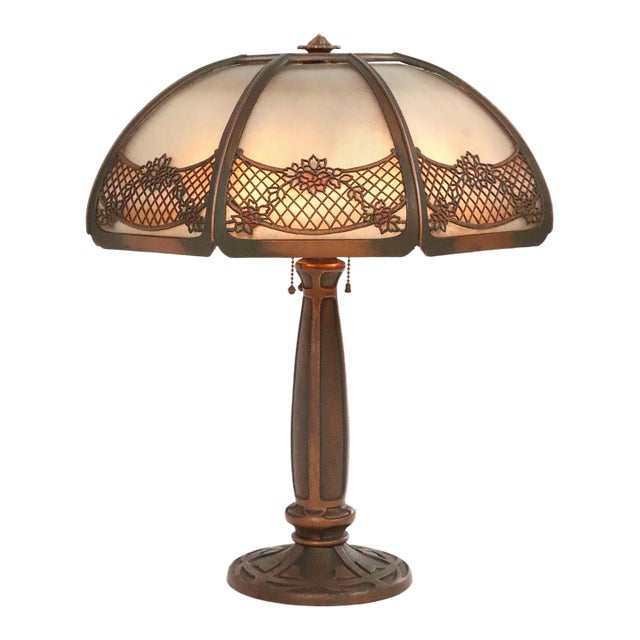 Mid 20th Century Art Nouveau Bronze Bradley & Hubbard Table Lamp For Sale