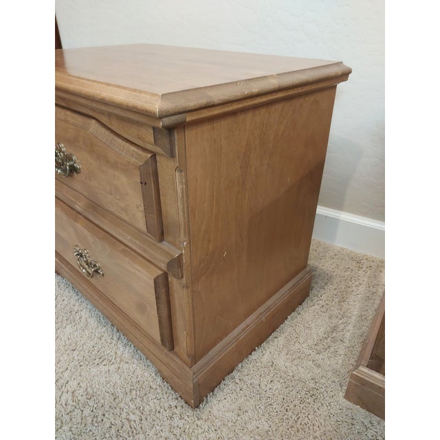 Mid-Century Bedroom Set: Pair (2) Tall Dressers Chest of Drawers and Pair (2) End Tables For Sale - Image 10 of 17