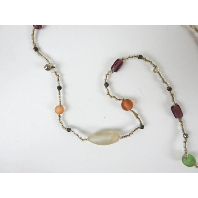 Vintage Multicolor Long Strand Glass Beaded Necklace For Sale - Image 4 of 5