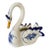 Hand-Painted Chinoiserie Portuguese Blue & White Swan Planter / Cachepot For Sale