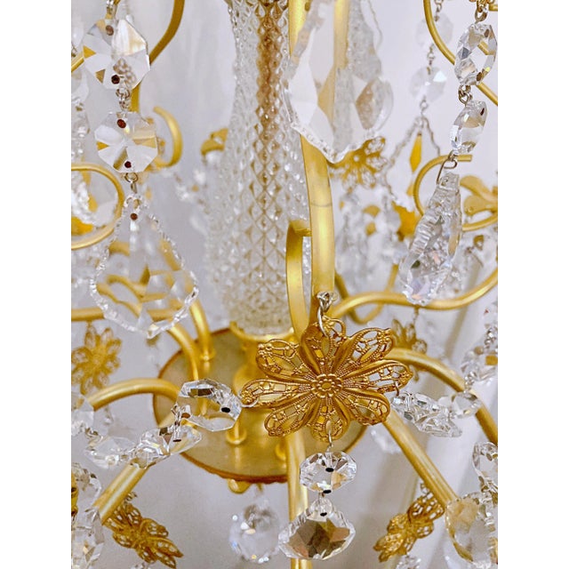 Brass 1950's Decorative Brass Chandelier For Sale - Image 8 of 10