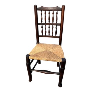 A Antique Country French Provincial Rush Seat Side Chair, Circa 1850’s For Sale