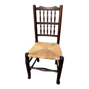 A Antique Country French Provincial Rush Seat Side Chair, Circa 1850’s