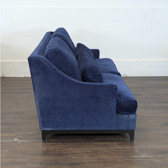 Custom Made the Jones 3-Seat Deep Blue Sofa For Sale - Image 4 of 7