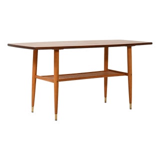 Vintage Scandinavian Teak Coffee Table with Boat-Shaped Top, 1960s For Sale