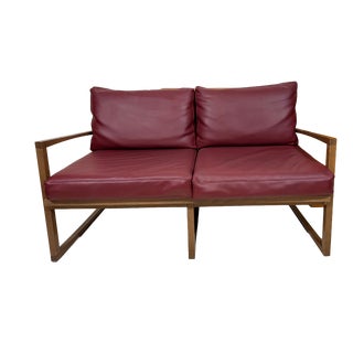 Vintage Two-Seater Sofa in Red Leather by Andy Thornton, 1995 For Sale