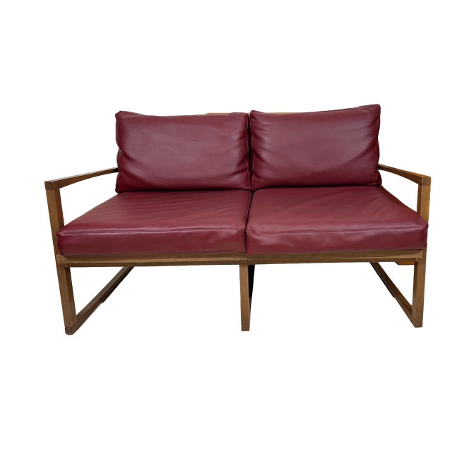 Vintage Two-Seater Sofa in Red Leather by Andy Thornton, 1995 For Sale