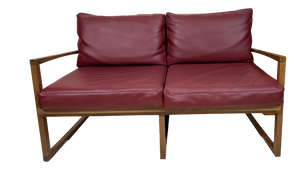 Vintage Two-Seater Sofa in Red Leather by Andy Thornton, 1995