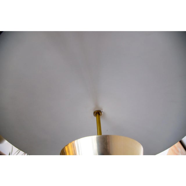 Metal Edward Wormley for Lightolier Pendant Lamp Brass and Lacquer 1950s For Sale - Image 7 of 9