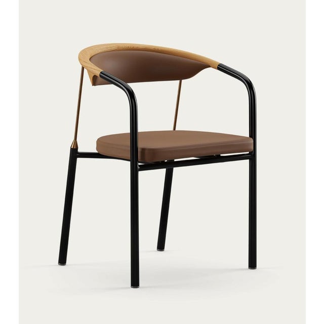 Contemporary Chairman Chair in Oak with Upholstery in Umber by Henrik Tengler for One Collection For Sale - Image 3 of 15