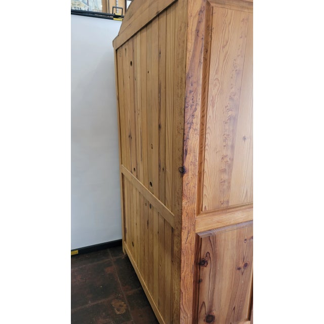 Rustic Solid Pine Armoire Hutch Storage Cabinet For Sale In San Diego - Image 6 of 12
