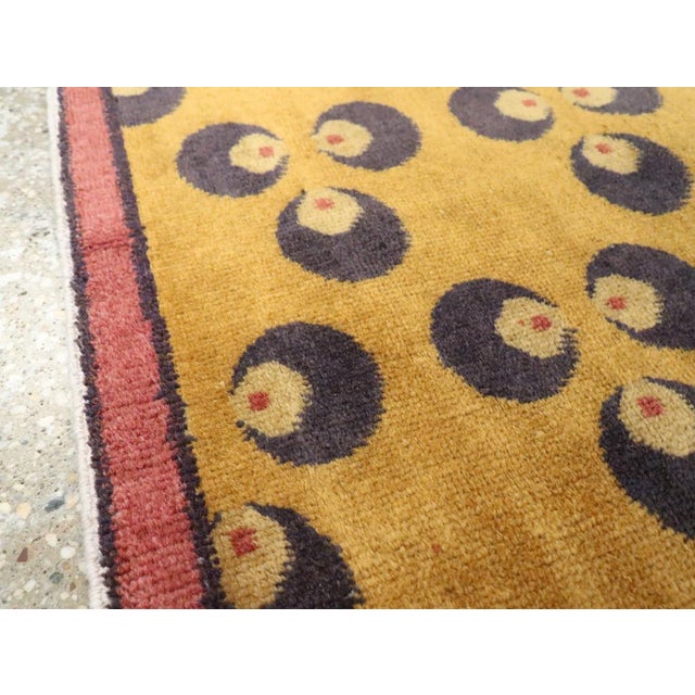 Art Deco Galerie Shabab Collection Mid-20th Century Turkish Anatolian Deco Throw Rug For Sale - Image 3 of 7