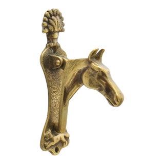 Antique English Brass Horse Doorknocker For Sale
