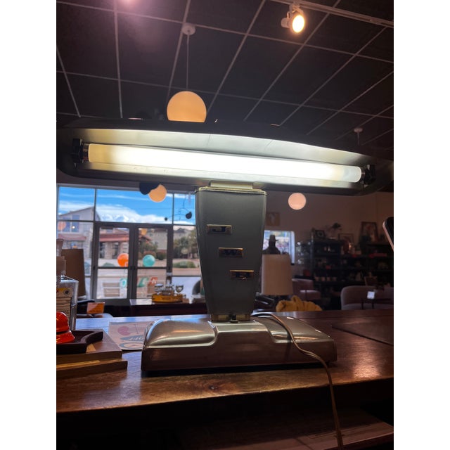 Vintage Art Deco Streamline Bank Lamp, Circa 1960s For Sale - Image 10 of 14