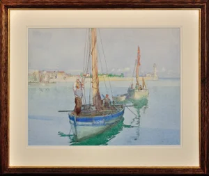 William Lee Hankey, The Love Between Man and the Deep Blue Sea, Honfleur, Normandy, Watercolour, Framed