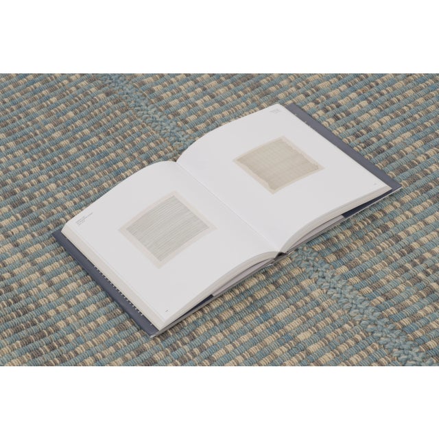 Rug & Kilim's Contemporary Kilim, Gray Textural Stripes with Blue Accents For Sale - Image 9 of 10