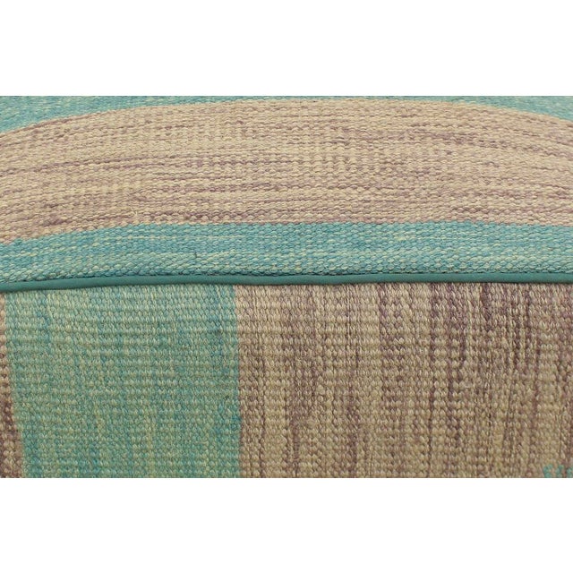 1990s Abstract Handmade Kilim Upholstered Ottoman For Sale - Image 5 of 8