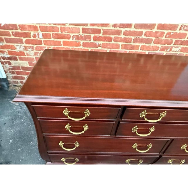 Henkel Harris Henkel Harris Solid Mahogany Bombe Style Dresser For Sale - Image 4 of 17