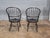 Wood Late 20th Century Pair of d.r. Dimes Sack Back Windsor Arm Chairs Bench Made Black Crackle Finish For Sale - Image 7 of 9