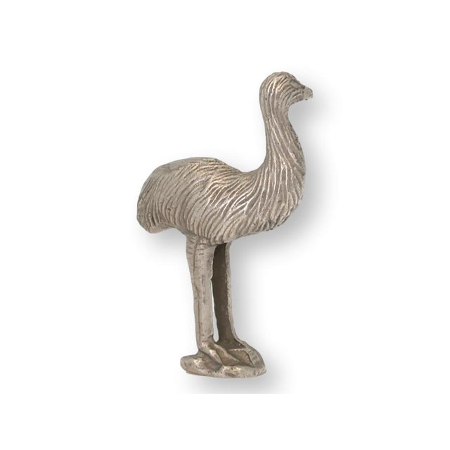 English Vintage English Silver Plated Ostrich / Emu Figure For Sale - Image 3 of 3