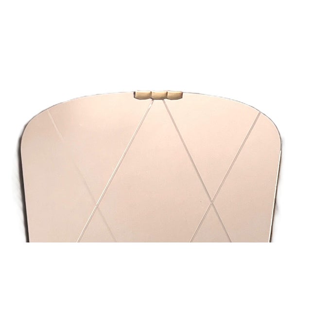 Mid-Century Modern Art Deco Engraved Brass Mirror, 1950s For Sale - Image 3 of 7