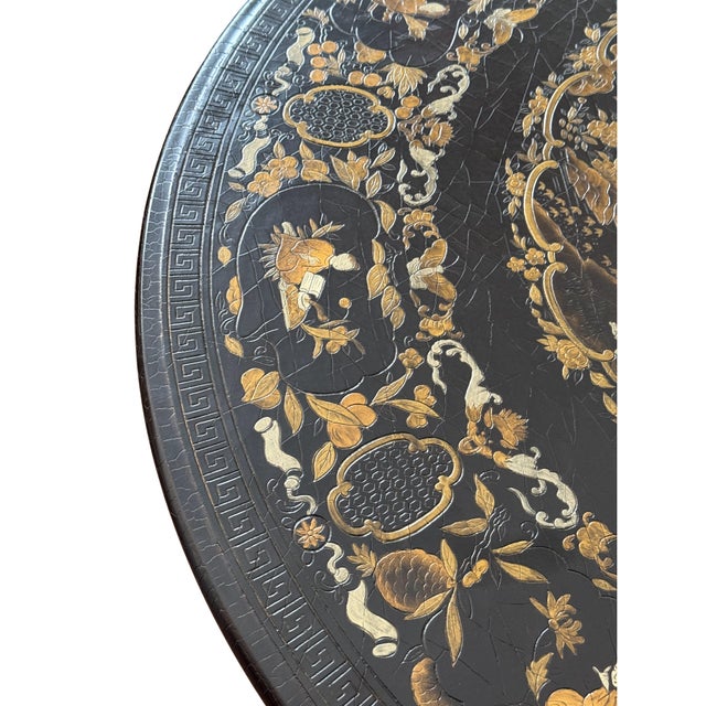 Wood Baker Historic Charleston Chinoiserie Tilt Top Table For Sale - Image 7 of 9