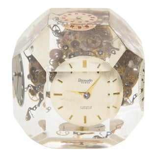 Vintage Lucite Embedded Pop Art Watch Part Sculpture 70's For Sale