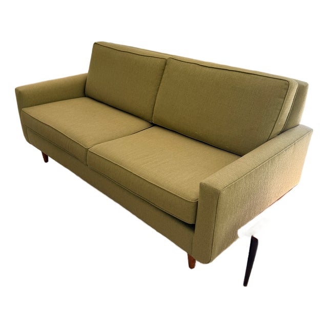 Vintage Room and Board Green Sofa For Sale