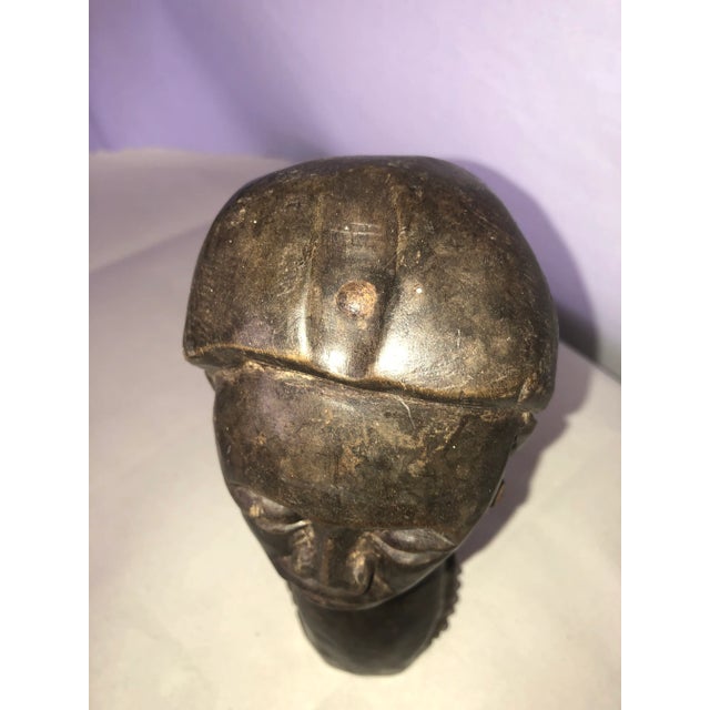Vintage 1970s African Hand Carved Wooden Figure For Sale - Image 9 of 12