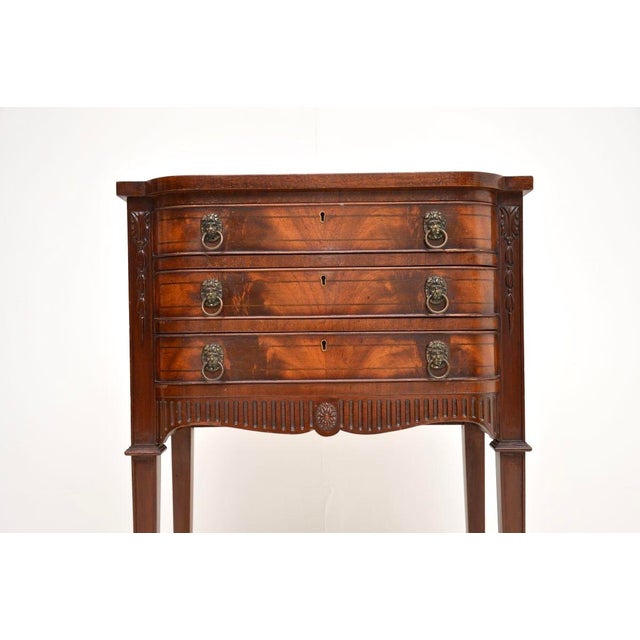 Brown Antique Sheraton Style Side / Server Table, 1930 For Sale - Image 8 of 10