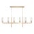 Kelly Wearstler for Visual Comfort Signature Liaison Large Linear Chandelier in Antique-Burnished Brass with Clear Glass For Sale
