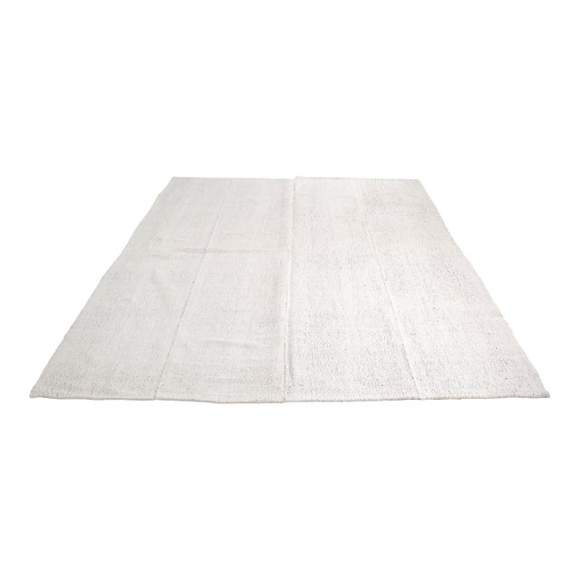 Vintage Black & White Kilim Rug For Sale