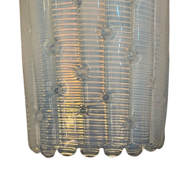 1960s Ribbed Opaline Murano Sconces, 1960s, Set of 2 For Sale - Image 5 of 7