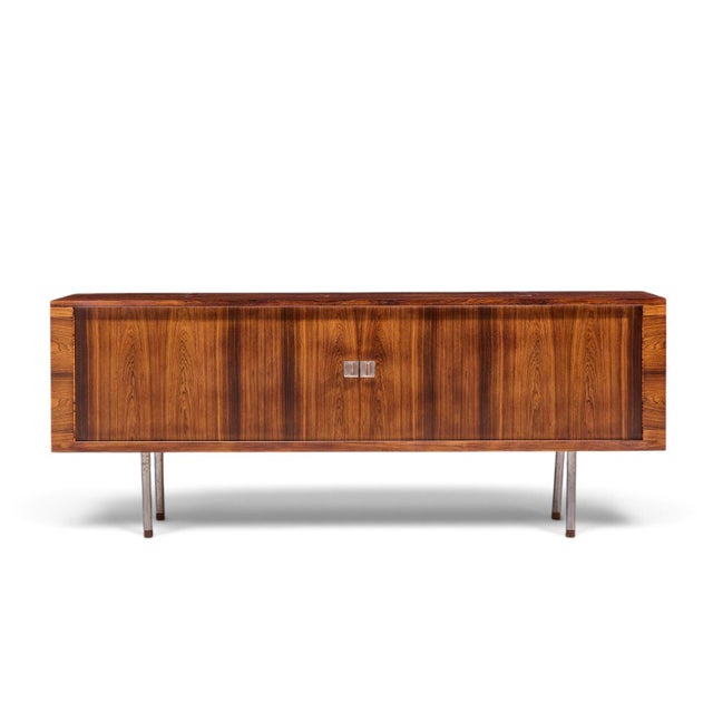 Mid-Century Modern Hans Wegner for Ry Møbler Ry-25 President Mid Century Rosewood Credenza With Hutch For Sale - Image 3 of 12