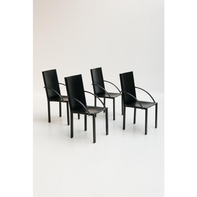 Armchairs by Carlo Bartoli for Matteo Grassi, 1980s, Set of 4 For Sale - Image 14 of 14