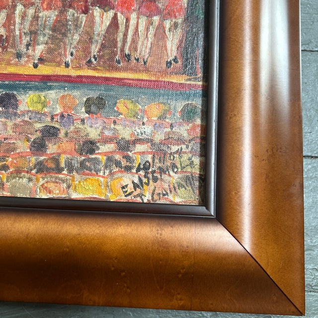 1950’s original folk / outsider art chorus line painting. Signed, dated and framed. Measures 14x10 / 18.5x14.5 framed....