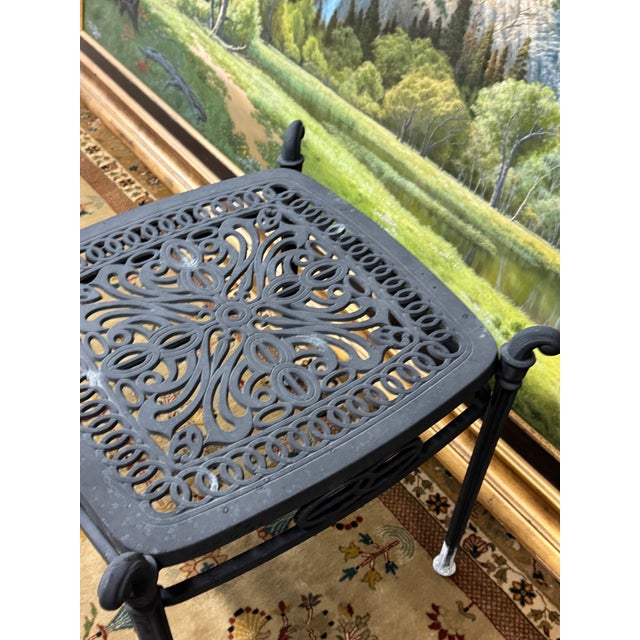 Hanamint Tuscany Outdoor Cast End Table For Sale - Image 4 of 12