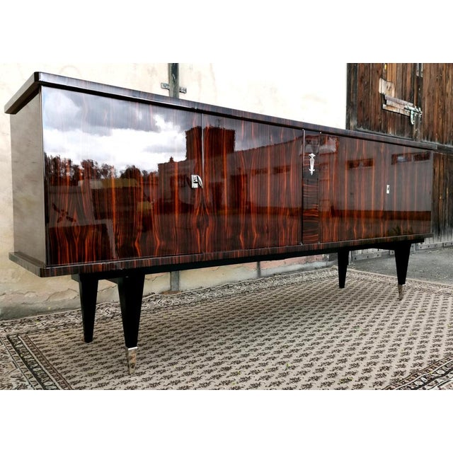 Black Large Mid-Century French Macassar Ebony Sideboard, 1960s For Sale - Image 8 of 16
