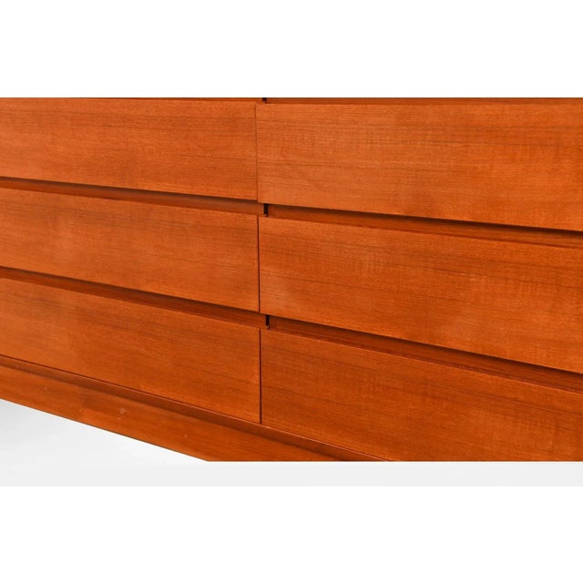 Mid Century Danish Modern Teak 10 Drawer Dresser Denmark For Sale - Image 9 of 14