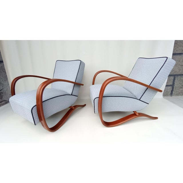 Modern H-269 Lounge Chairs by Jindrich Halabala for Up Zavody, 1930s, Set of 2 For Sale - Image 3 of 14
