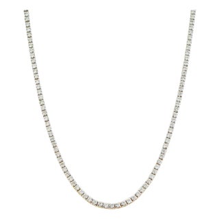 1.17ct Round Brilliant Diamond Tennis Necklace in 18k Yellow Gold- 18 Inch For Sale