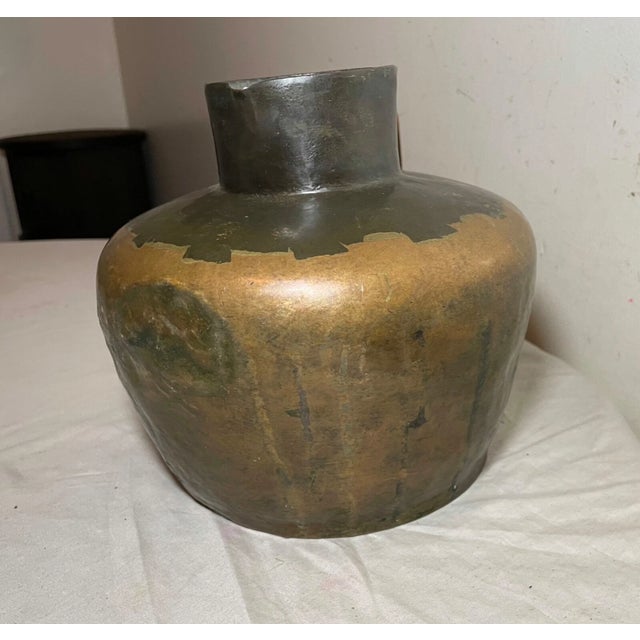 Copper Rare Antique 19th Century Handmade Hammered Dovetailed Thick Copper Jug Pot For Sale - Image 8 of 14