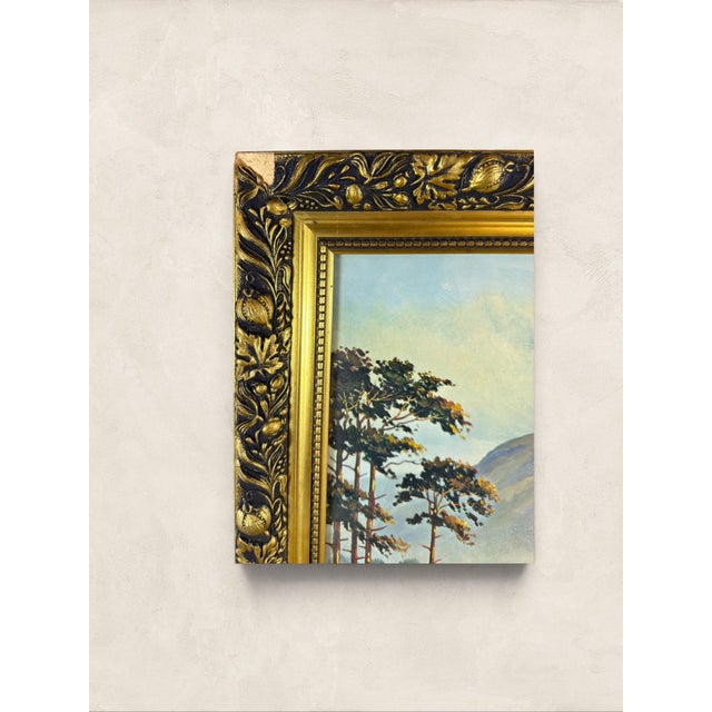 Victorian Antique English Framed Highland Loch Landscape With Castle, Signed 'Tr Sanderson' For Sale - Image 3 of 5