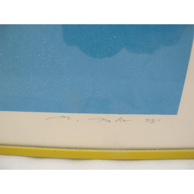Turquoise Masaaki Noda Signed Artist Proof Accordance 13 Framed Vintage Abstract Print For Sale - Image 8 of 9