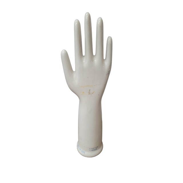 Vintage Porcelain Hand Mold Statue Commercial Glove Sizer Original 1991 For Sale - Image 4 of 8