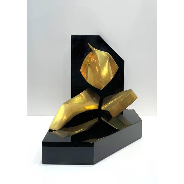Italian Bronze Figural Sculpture on Black Acrylic Base.