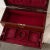 Textile French 19th Century Painted Leather Jewelry Box For Sale - Image 7 of 8