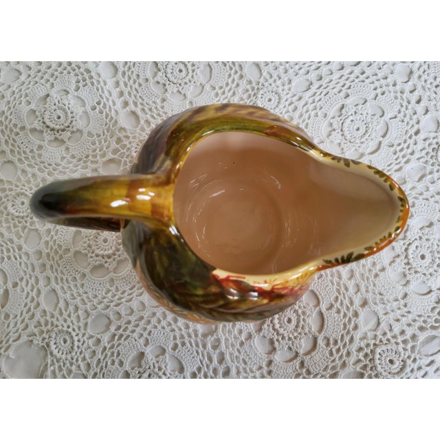 Green 1960s Hand Painted in Italy Ceramic Pitcher For Sale - Image 8 of 13