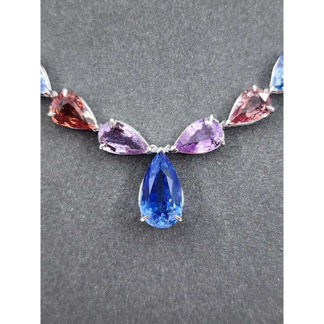 Early 21st Century 62.20 Ct Natural No Heat Sapphire Necklace For Sale - Image 5 of 10