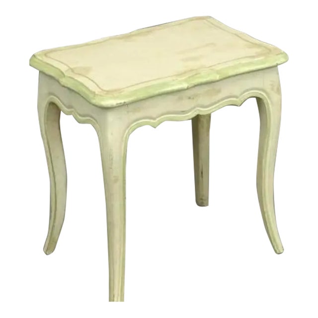 1960s Pale Green French Faux Finished Occasional Table For Sale